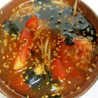 トマトと海苔の韓国風冷汁